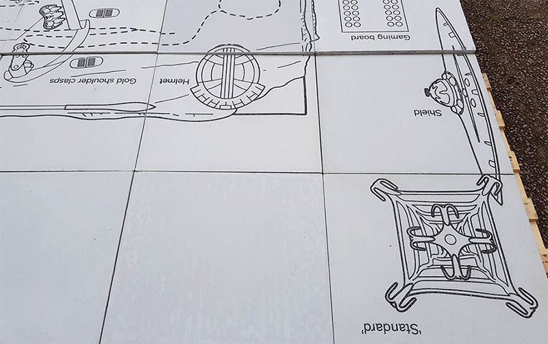 Burial Hall Graphic Concrete Floor